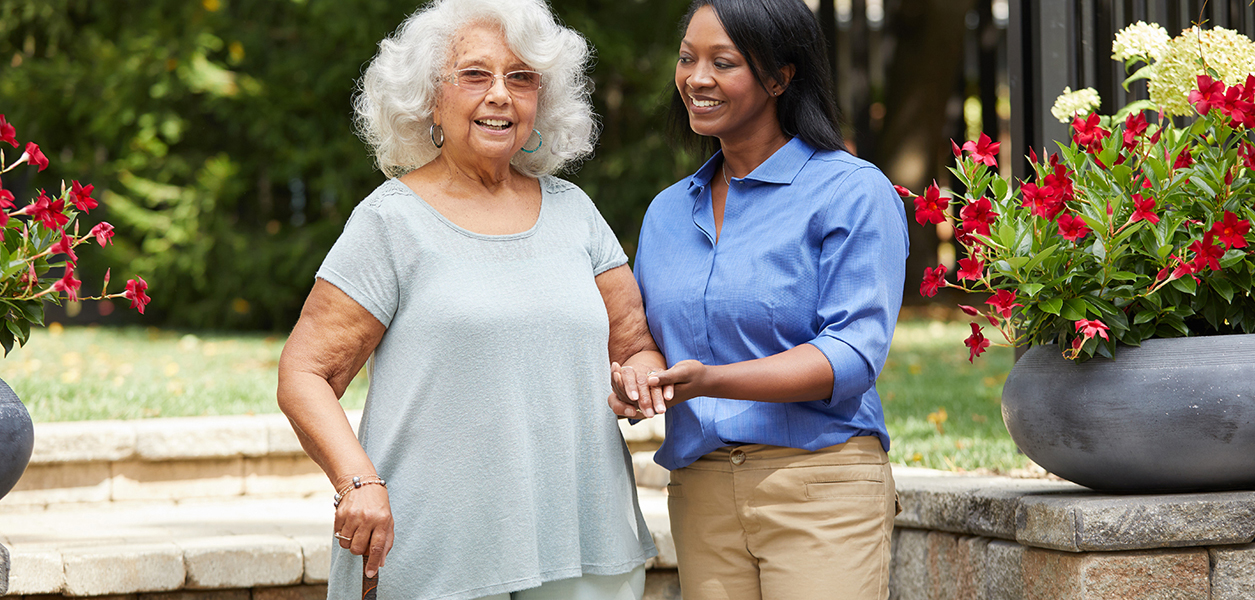 Carer and Patient Outdoors